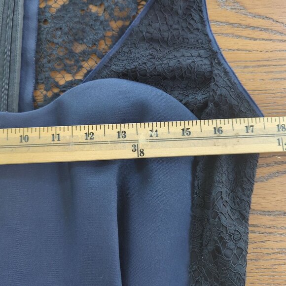 Sonia Rykiel Sleeveless lace black navy blue cocktail Sheath dress sz 38 sz 8 - Picture 13 of 16